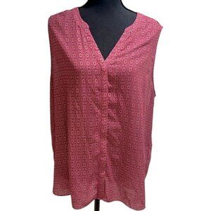 NYDJ sleeveless shirt tank blouse XL pink